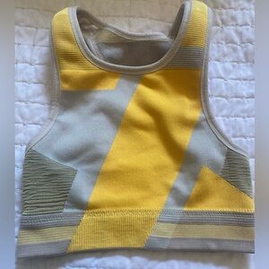 Nike Dri-FIT Icon Clash Seamless White and Yellow Support Bra - XS